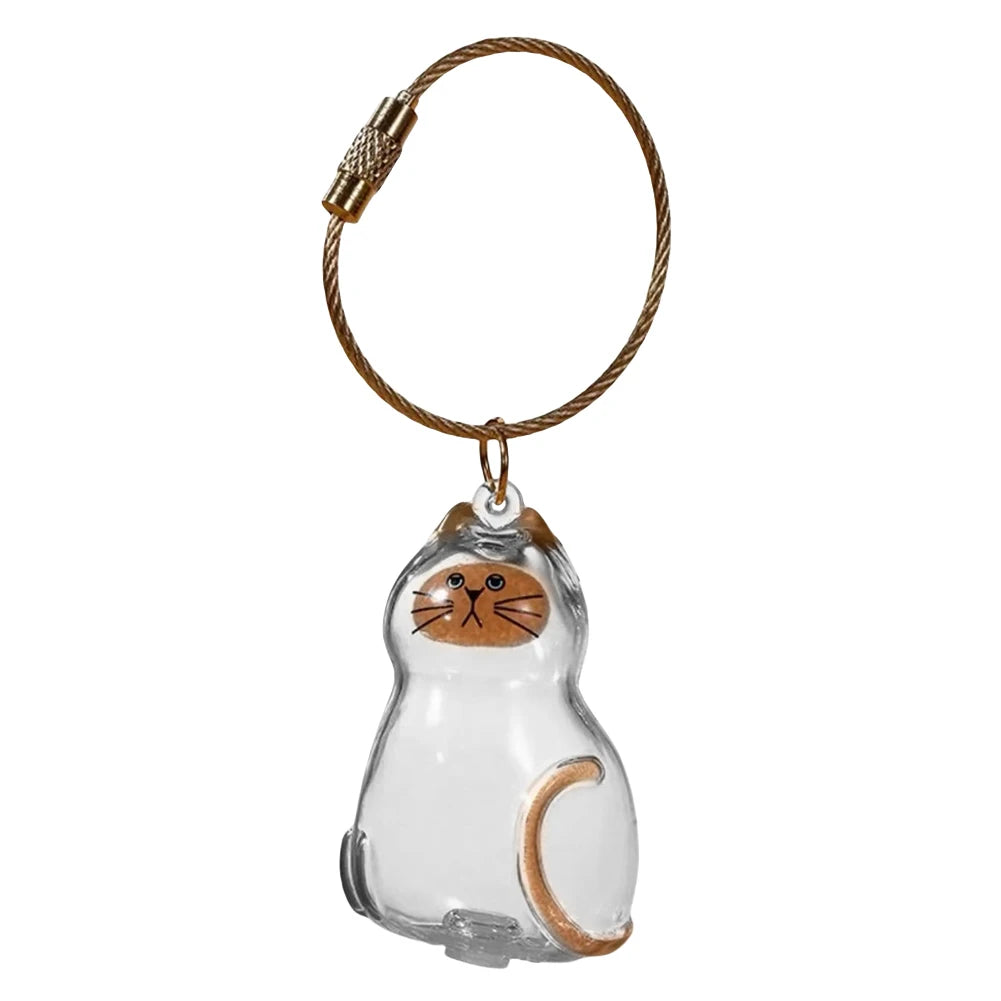 Transparent Cat Hair Storage Box Pendant Cat Hair Capsule Commemorative Collection Bag Pendant Keychain Cat Accessories