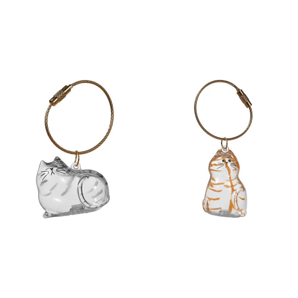 Transparent Cat Hair Storage Box Pendant Cat Hair Capsule Commemorative Collection Bag Pendant Keychain Cat Accessories