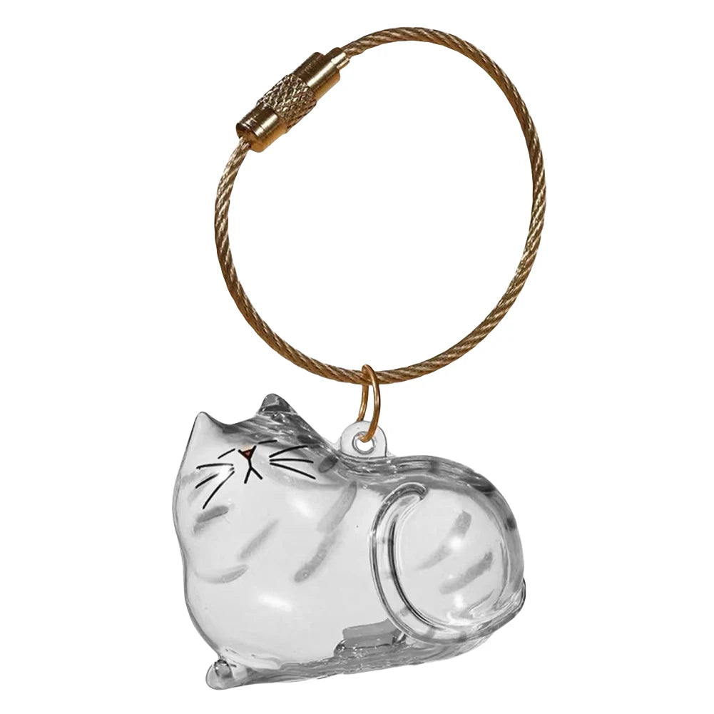 Transparent Cat Hair Storage Box Pendant Cat Hair Capsule Commemorative Collection Bag Pendant Keychain Cat Accessories