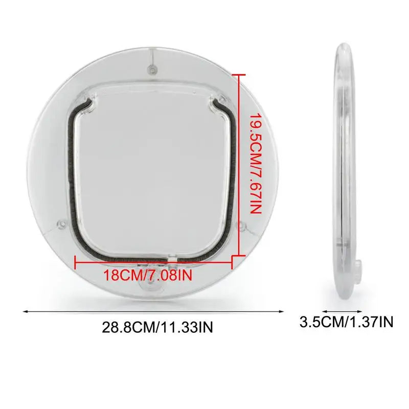 Cat Interior Door Mute Opening Magnetic Clear Cat Window Door 4 Locking Methods Pet Door Flap for Small Dogs Cats Pet Supplies