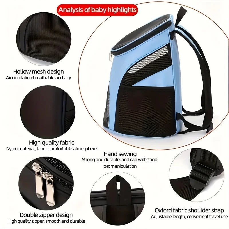 Portable Mesh Dog Bag Breathable Dog Backpack Foldable Large Capacity Dog Bag,Large Capacity Breathable Dog Outdoor Backpack