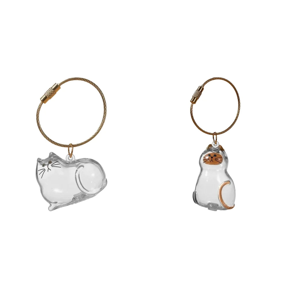 Transparent Cat Hair Storage Box Pendant Cat Hair Capsule Commemorative Collection Bag Pendant Keychain Cat Accessories