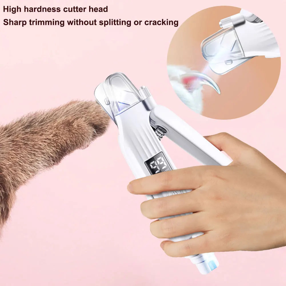 2 in 1 Electric Dog Nail Grinder and Clipper Rechargeable Dog Nail Trimmer and Grinder Quiet and Low Vibration with LED Lights