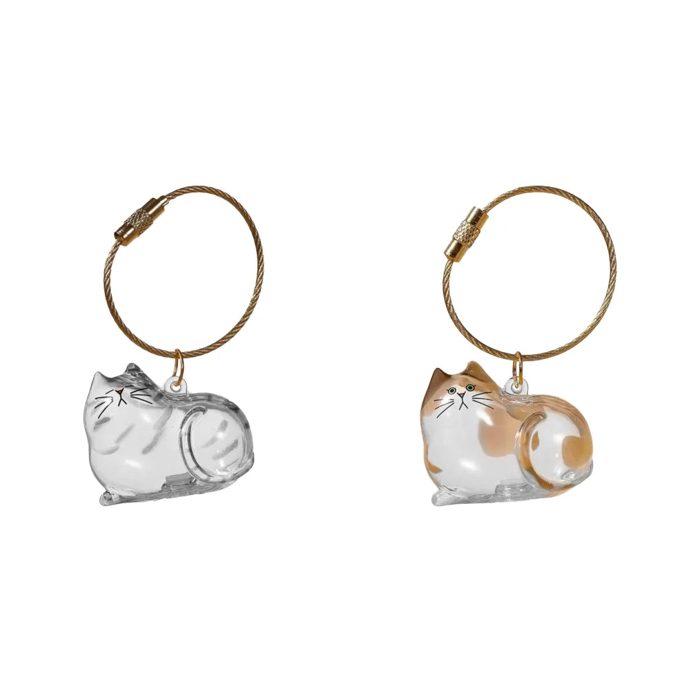 Transparent Cat Hair Storage Box Pendant Cat Hair Capsule Commemorative Collection Bag Pendant Keychain Cat Accessories