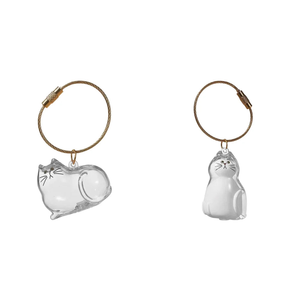 Transparent Cat Hair Storage Box Pendant Cat Hair Capsule Commemorative Collection Bag Pendant Keychain Cat Accessories