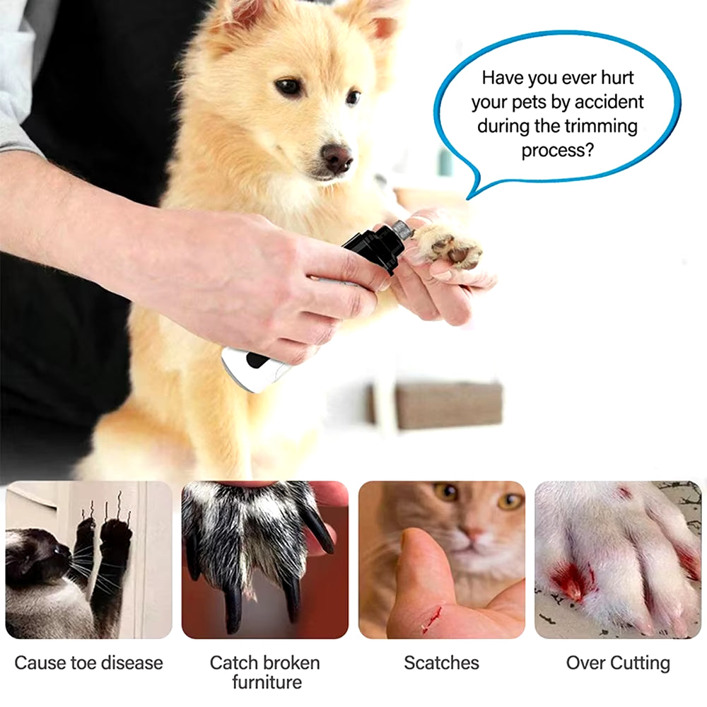 New Electric Dog Nail Clippers for Dog Nail Grinders USB Charging Rechargeable Pet Quiet Cat Paws Grooming Nail Trimmer Tools
