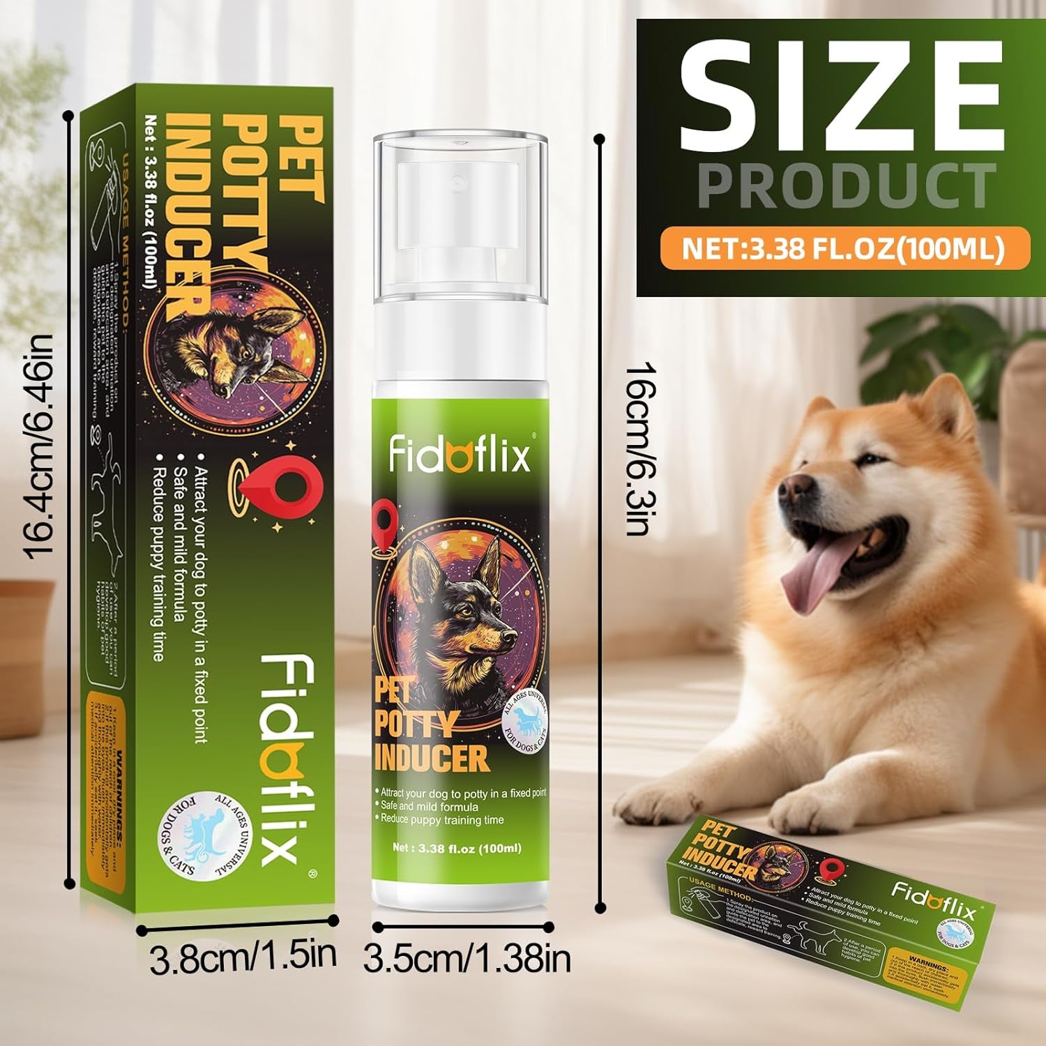 Dog Potty Training Spray,Pee Here Spray for Dogs Indoor & Outdoor,Dog Pee Attractant Spray,Training Spray for Dogs to Pee in One Spot,Prevent Your Pet from Soiling the Carpet,120Ml