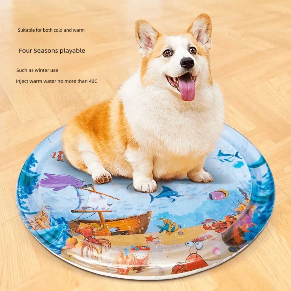 Cooling Pet Water Bed Cushion Thickened Inflatable Sensory Water Play Mat Puppy Rotundity Sleeping Mat Cat Bed Pets Accessories