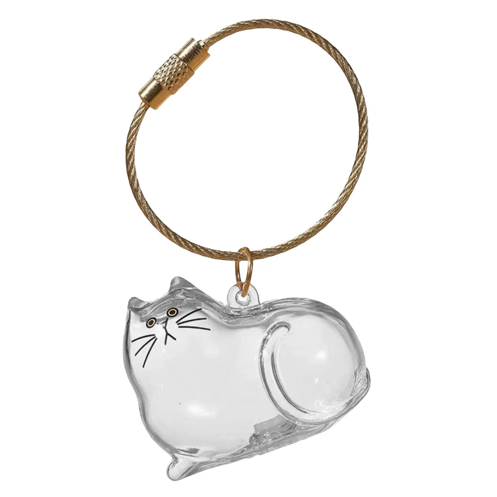 Transparent Cat Hair Storage Box Pendant Cat Hair Capsule Commemorative Collection Bag Pendant Keychain Cat Accessories