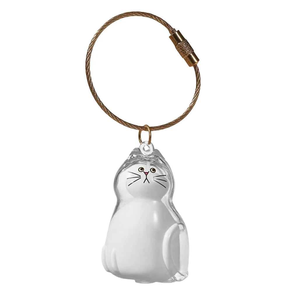 Transparent Cat Hair Storage Box Pendant Cat Hair Capsule Commemorative Collection Bag Pendant Keychain Cat Accessories
