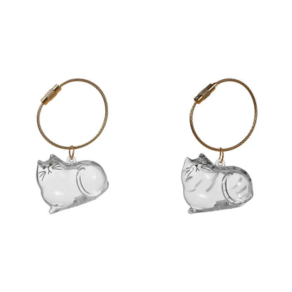 Transparent Cat Hair Storage Box Pendant Cat Hair Capsule Commemorative Collection Bag Pendant Keychain Cat Accessories