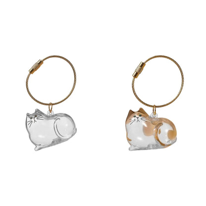 Transparent Cat Hair Storage Box Pendant Cat Hair Capsule Commemorative Collection Bag Pendant Keychain Cat Accessories