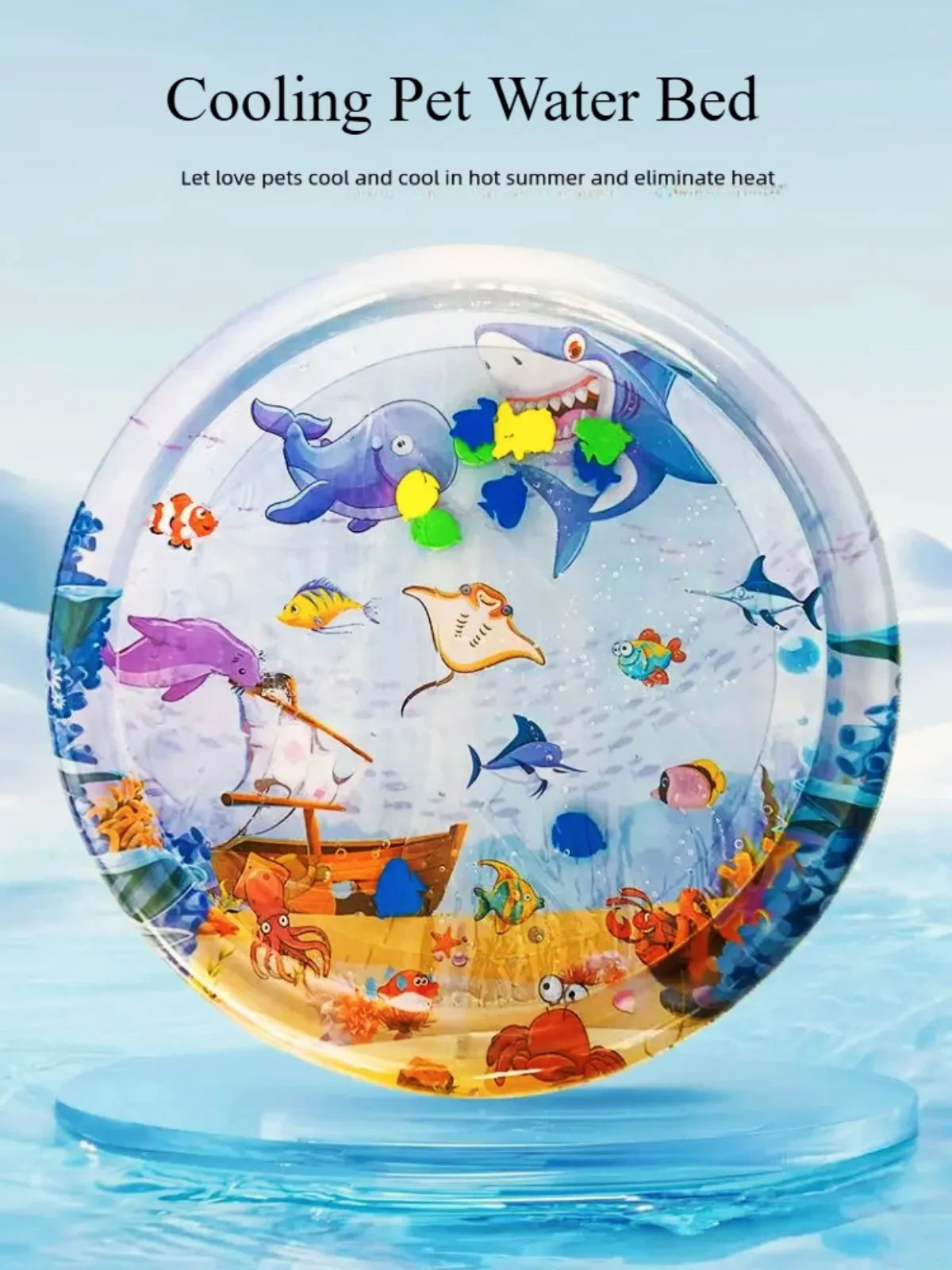 Cooling Pet Water Bed Cushion Thickened Inflatable Sensory Water Play Mat Puppy Rotundity Sleeping Mat Cat Bed Pets Accessories