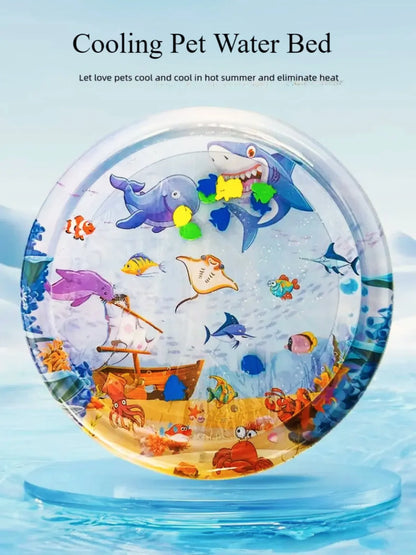 Cooling Pet Water Bed Cushion Thickened Inflatable Sensory Water Play Mat Puppy Rotundity Sleeping Mat Cat Bed Pets Accessories