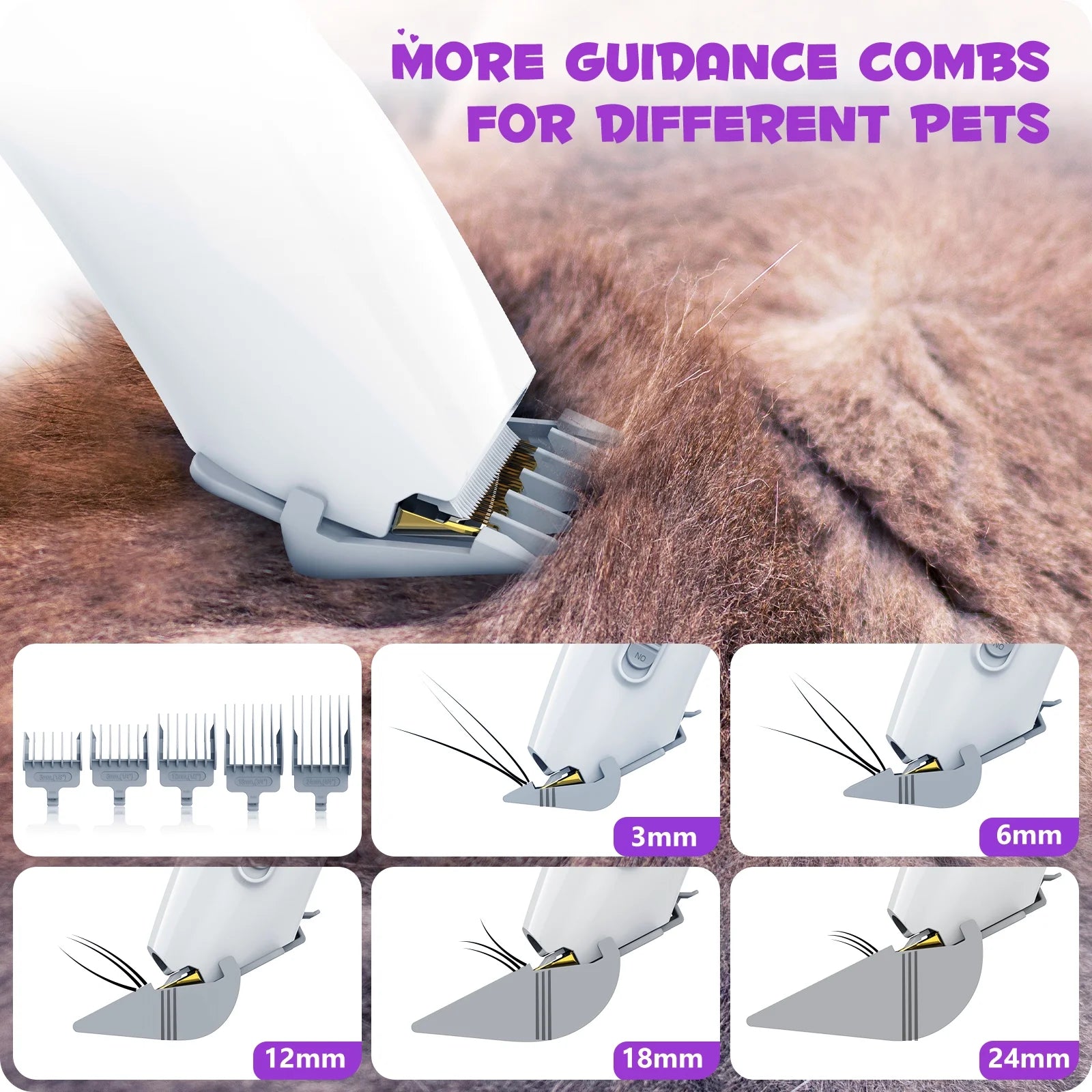 Upgraded Dog Grooming Kit, 3L Low Noise Pet Groommer Kit Vacuum Cleaner, Electric Clippers Cleaning Sets, 5 Guide Combs (3Mm-24Mm), Home Pet Hair Vacuum for Shedding Grooming,For Dogs Cats Ot
