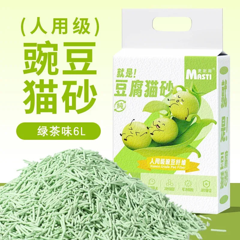 6L Deodorant Tofu Cat Litter Probiotic Deodorizing Sand Carbon Low Dust Absorption Flushable Toilet Pea Cat Litter Quick Clump