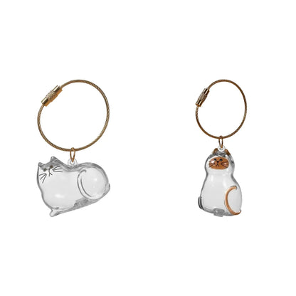 Transparent Cat Hair Storage Box Pendant Cat Hair Capsule Commemorative Collection Bag Pendant Keychain Cat Accessories