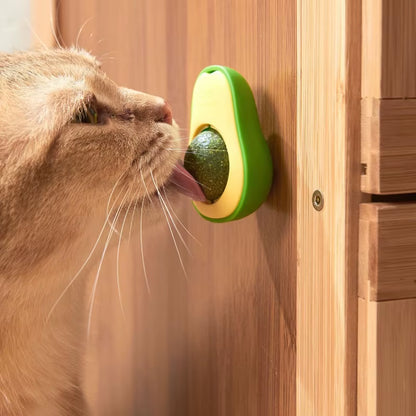 Natural Catnip Healthy Rotatable Wall Stick-On Ball Cats Teeth Cleaning Catnip Ball Toys Cat Catnip Scratching Supplies
