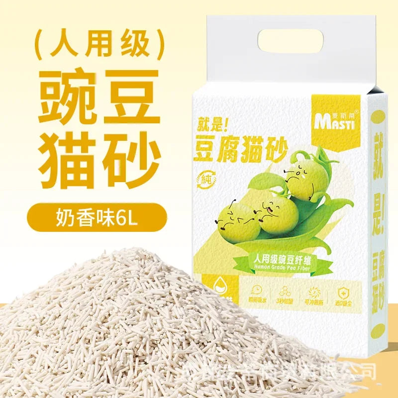 6L Deodorant Tofu Cat Litter Probiotic Deodorizing Sand Carbon Low Dust Absorption Flushable Toilet Pea Cat Litter Quick Clump