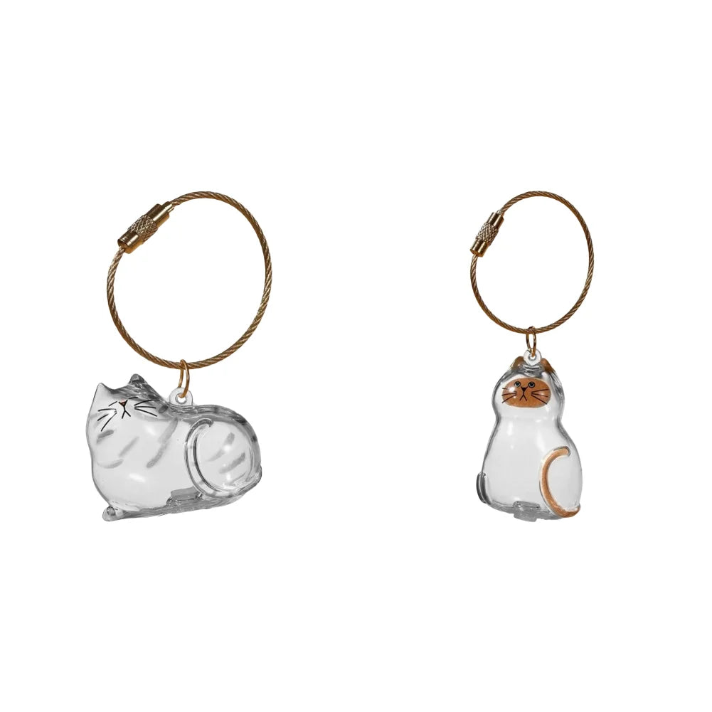 Transparent Cat Hair Storage Box Pendant Cat Hair Capsule Commemorative Collection Bag Pendant Keychain Cat Accessories