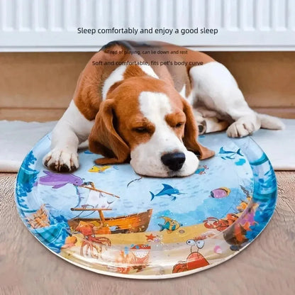 Cooling Pet Water Bed Cushion Thickened Inflatable Sensory Water Play Mat Puppy Rotundity Sleeping Mat Cat Bed Pets Accessories
