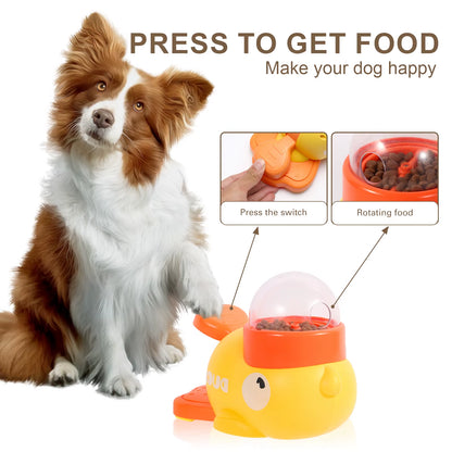 Yellow Duck-Shaped Interactive Dog Treat Dispenser Durable Plastic Training Dogtoy Puzzle Slow Feeder Dog Entertainment Toy