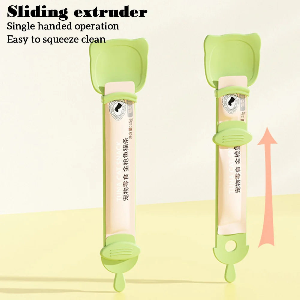 Cat Food Strip Squeezer Spoon Long Handle Cat Strip Feeder Meat Mud Cat Stripe Squeezer for Pet Cat'S Food Supplies