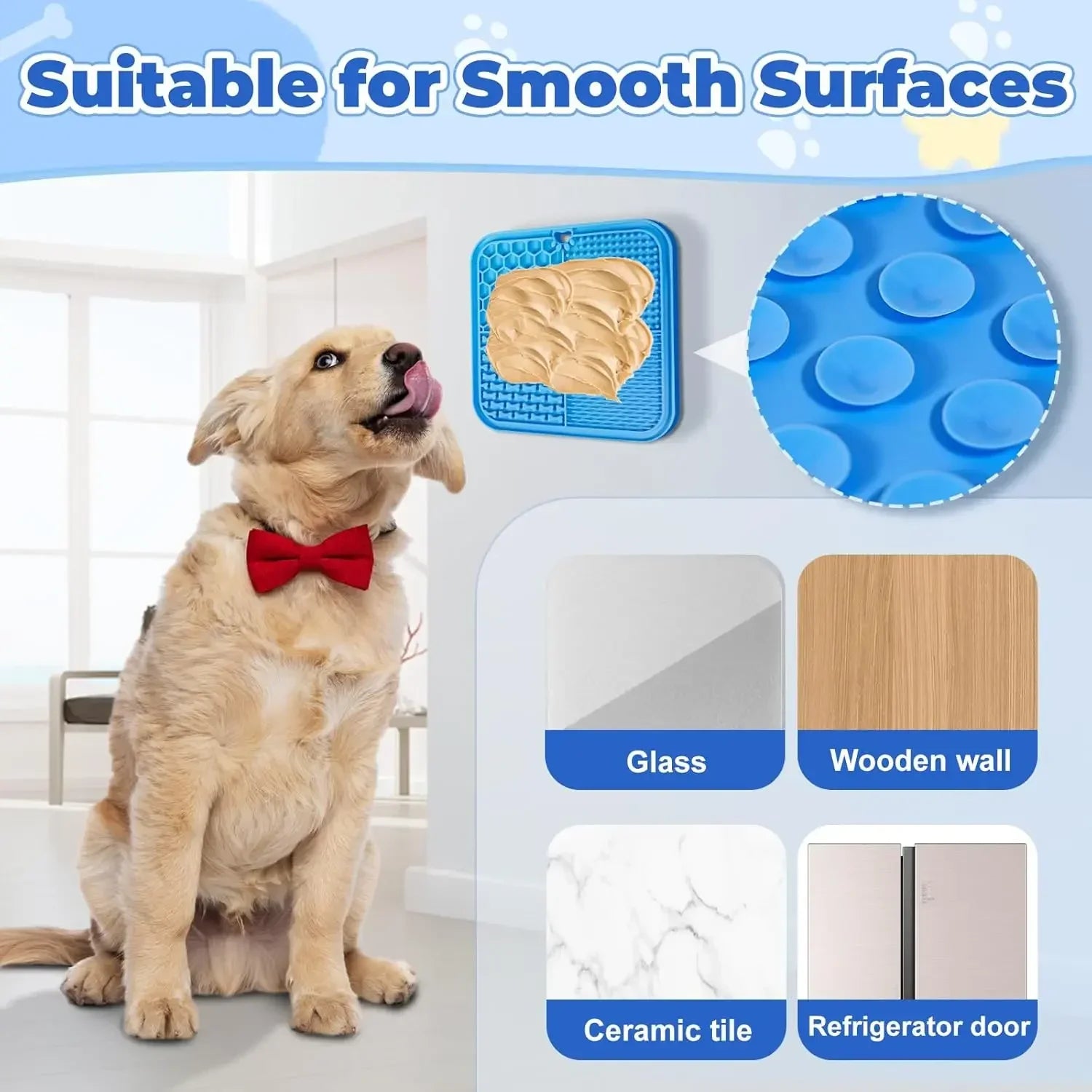 Lick Mat for Dogs, Dog Lick Mat with Suction Cups Dog Food Mat and Slow Feeder Cat Bowl for Dog Anxiety Relief.