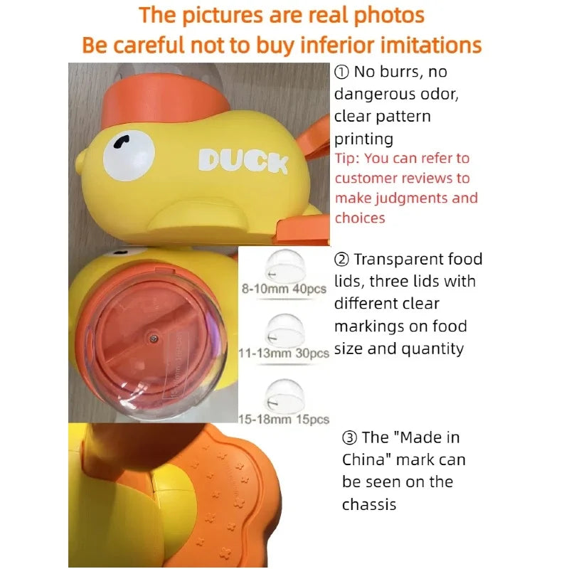 Yellow Duck-Shaped Interactive Dog Treat Dispenser Durable Plastic Training Dogtoy Puzzle Slow Feeder Dog Entertainment Toy