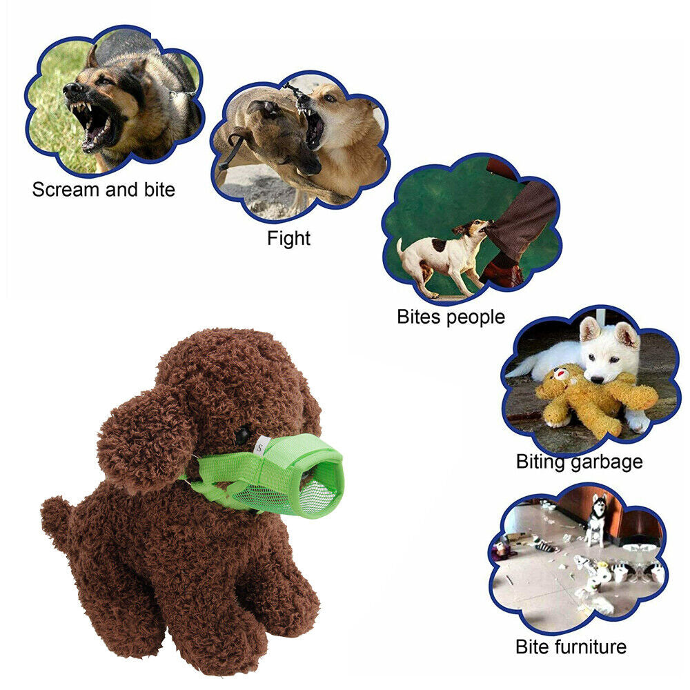 Dog Muzzle Mouth Cover anti Bite Barking Chewing Mesh Mask Small Large Pet Cat