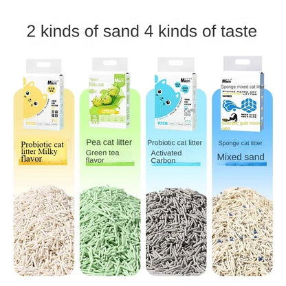 6L Deodorant Tofu Cat Litter Probiotic Deodorizing Sand Carbon Low Dust Absorption Flushable Toilet Pea Cat Litter Quick Clump