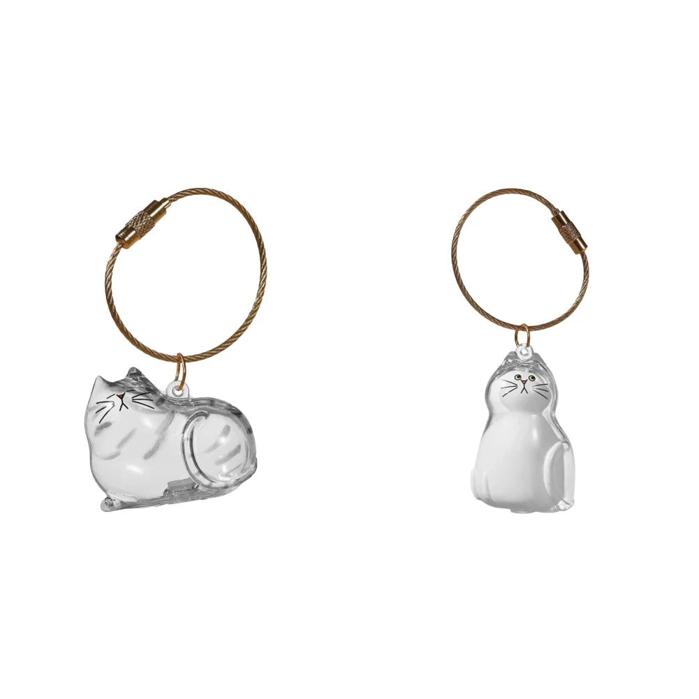 Transparent Cat Hair Storage Box Pendant Cat Hair Capsule Commemorative Collection Bag Pendant Keychain Cat Accessories